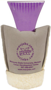 Promotional Ice Scrapers: Gray Suede Ice Scraper Mitt